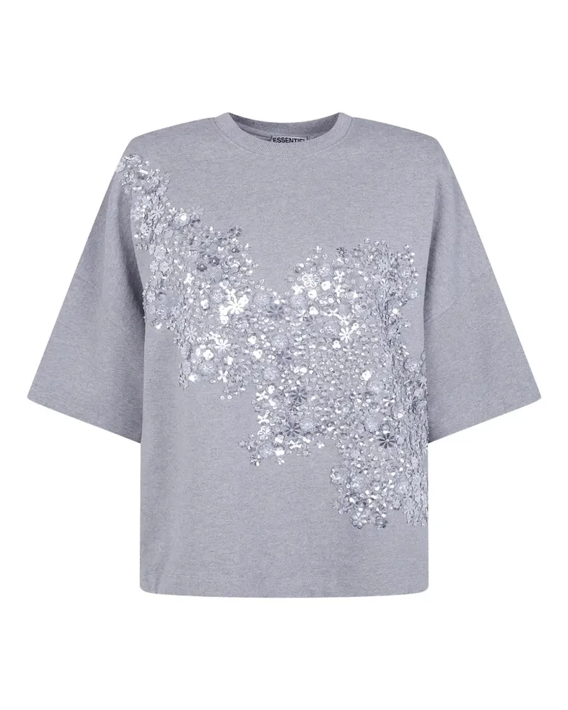 Essentiel Kalani T-Shirt mit Pailletten - Grau Grau