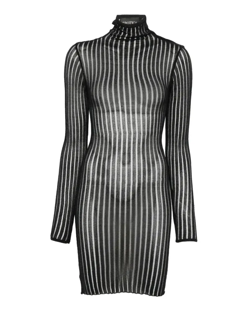 Dondup Minikleid aus geripptem Strick - Schwarz Schwarz