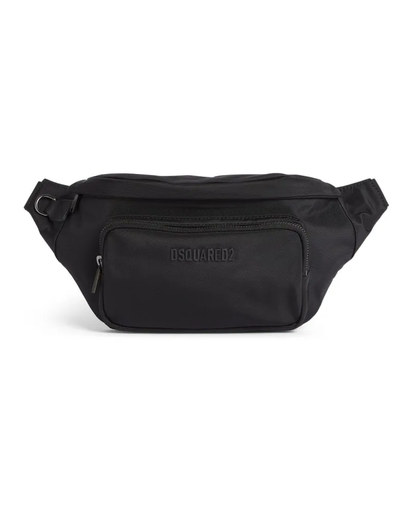Dsquared2 Canvas-Gürteltasche mit Logo-Prägung - Schwarz Schwarz
