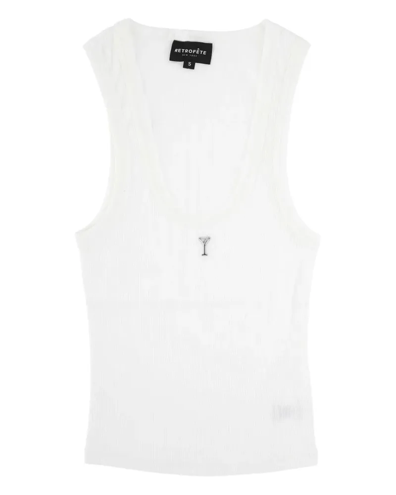 Retrofête Geripptes Amani Tanktop - Weiß Weiß