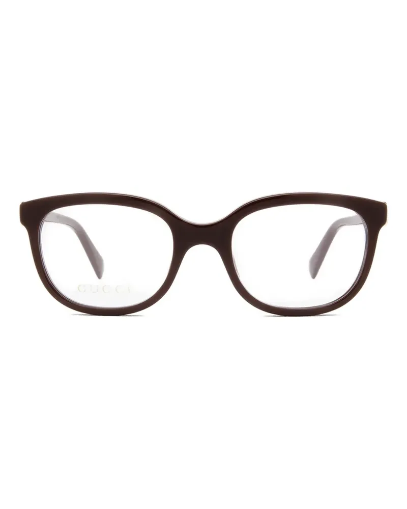 Gucci Runde Double B Brille - Braun Braun