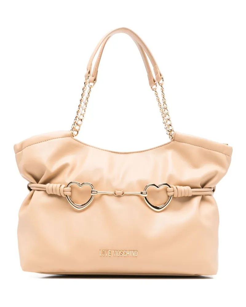 Moschino Handtasche mit Logo-Schriftzug - Nude Nude