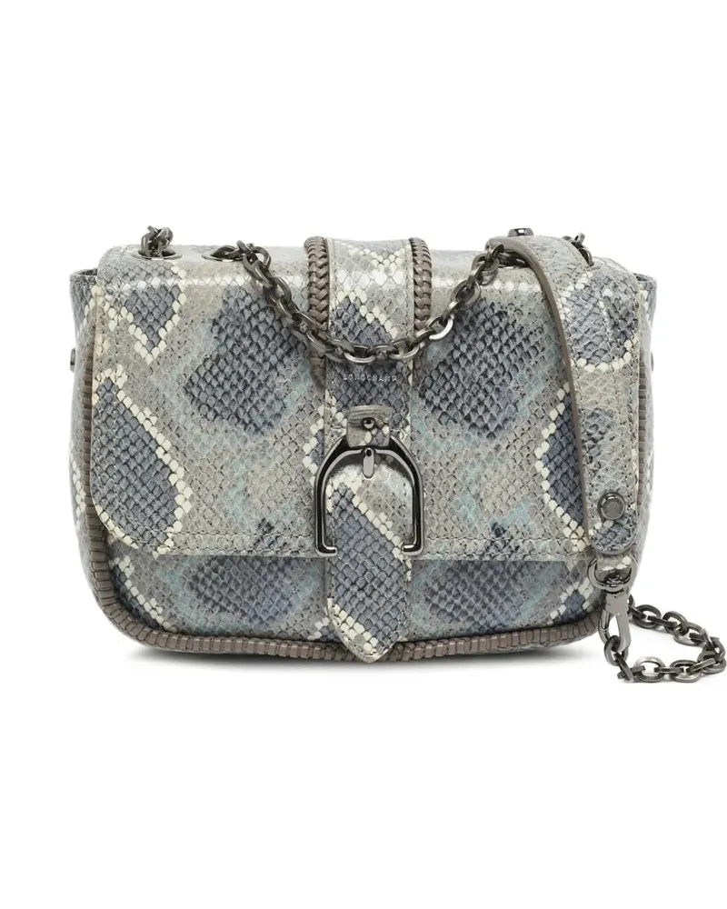 Longchamp Amazone Umhängetasche mit Python-Prägung - Grau Grau