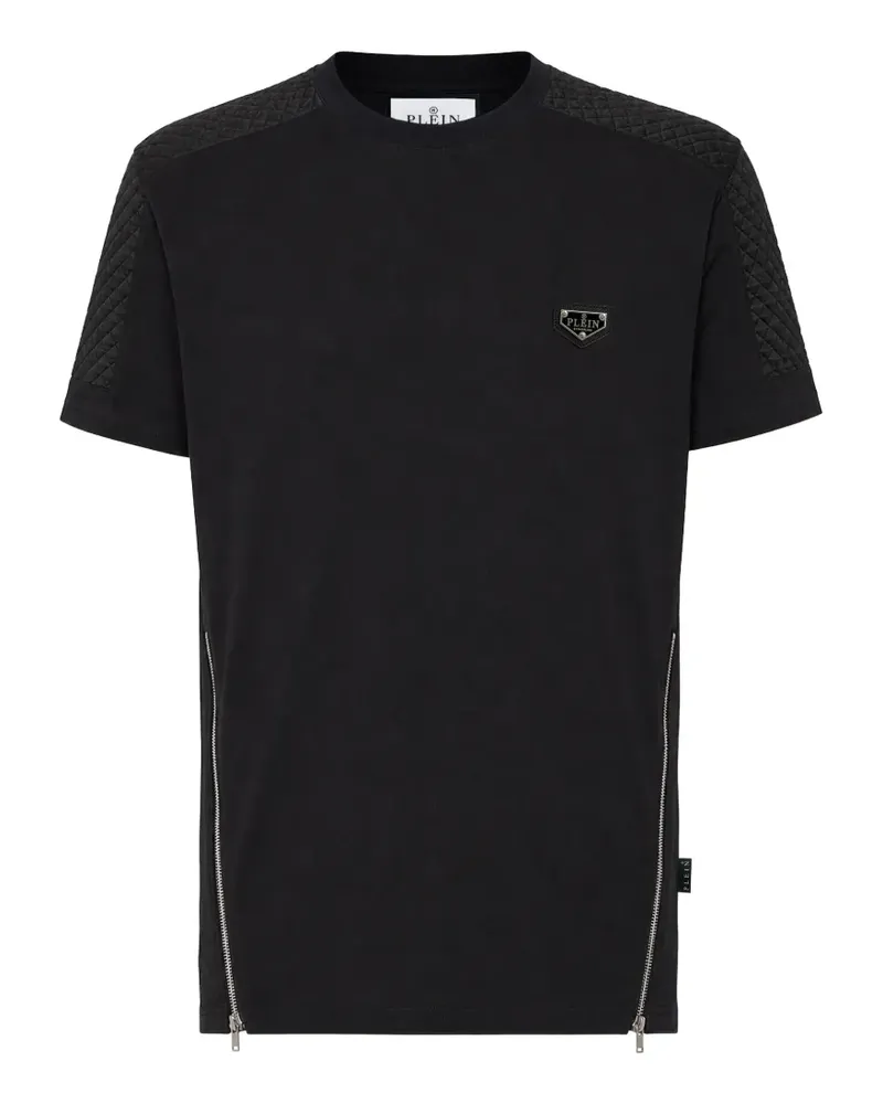 Philipp Plein T-Shirt mit gesteppten Einsätzen - Schwarz Schwarz