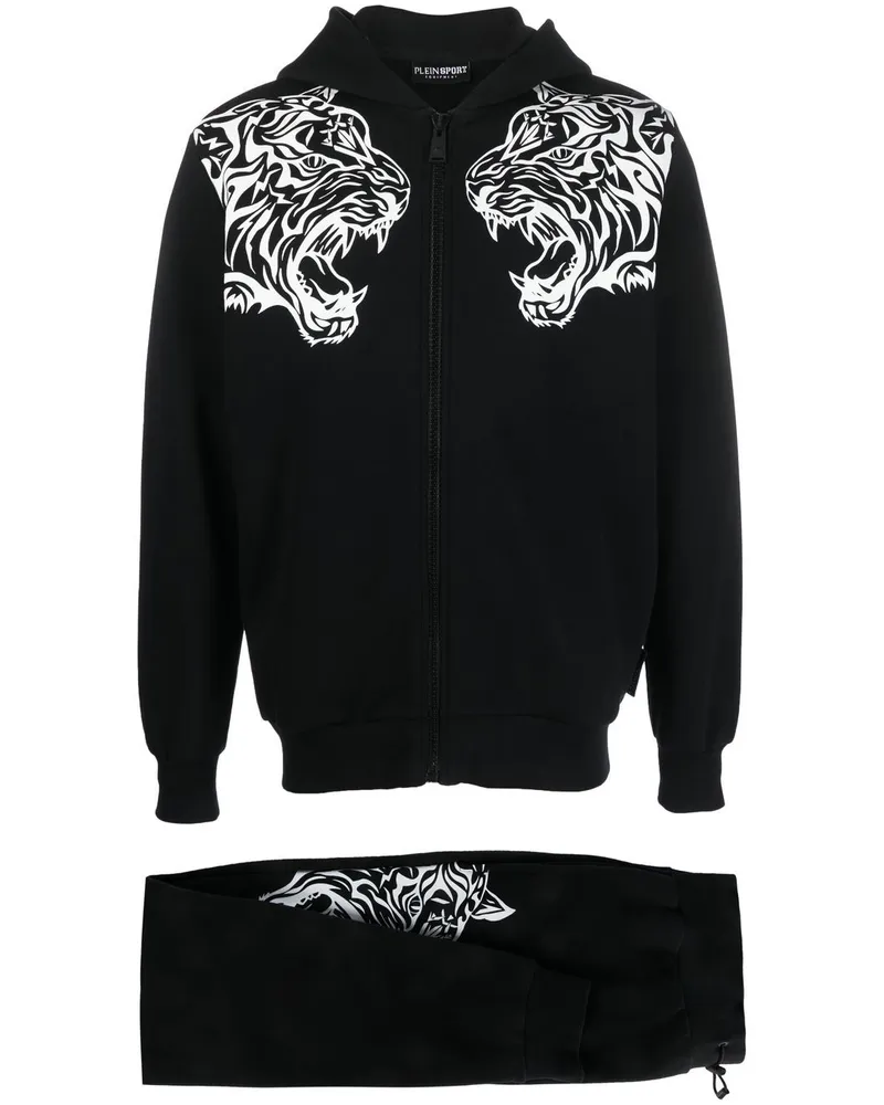 Philipp Plein Jogginghose mit Tiger-Print - Schwarz Schwarz