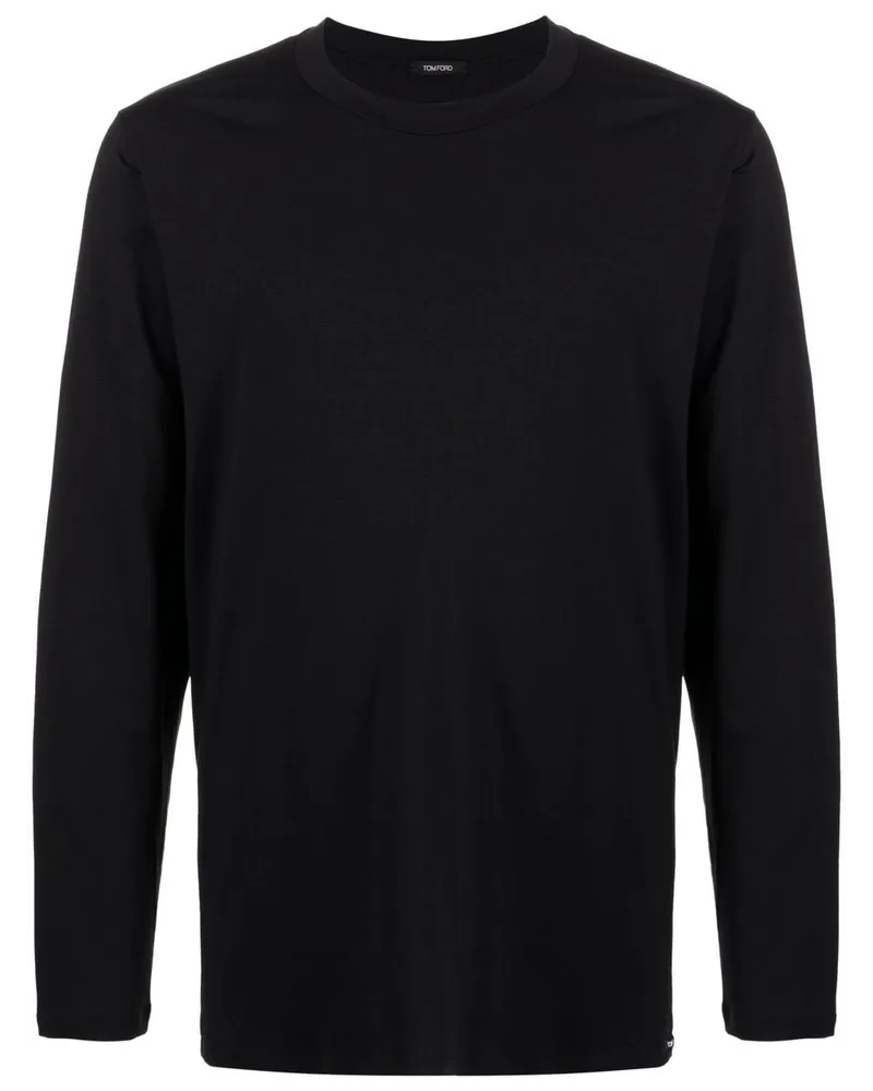 Tom Ford Langarmshirt mit Rundhalsausschnitt - Schwarz Schwarz
