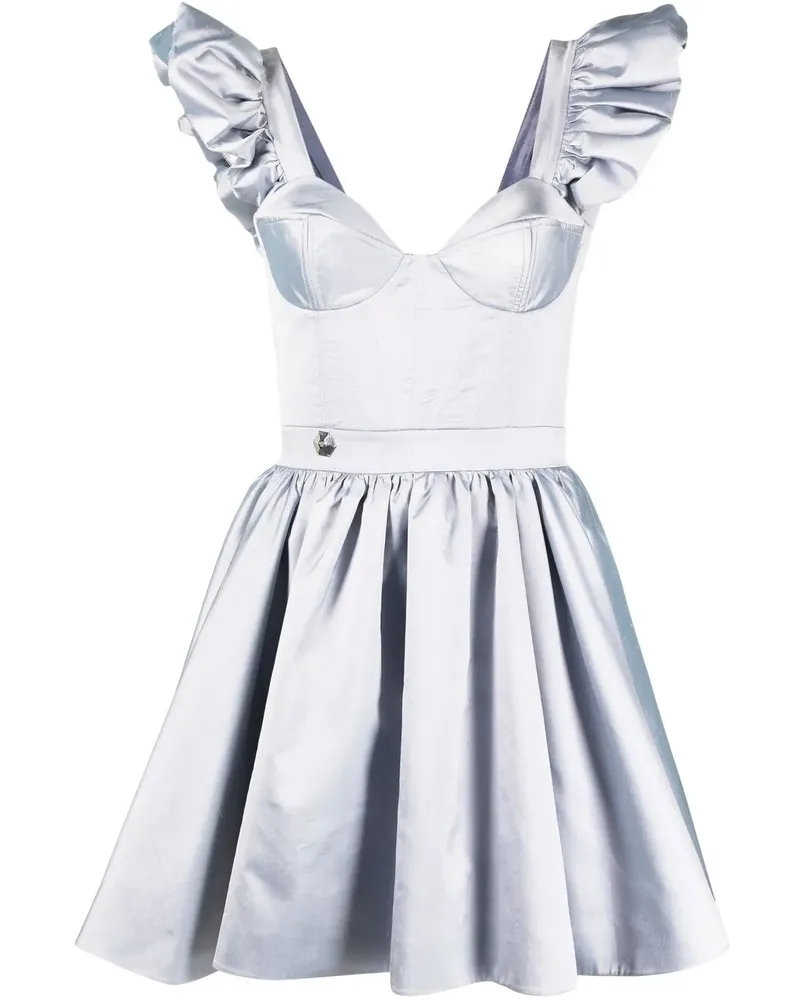 Philipp Plein Minikleid mit Rüschendetail - Violett Violett