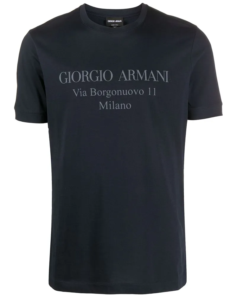 Giorgio Armani T-Shirt mit Logo-Print - Blau Blau