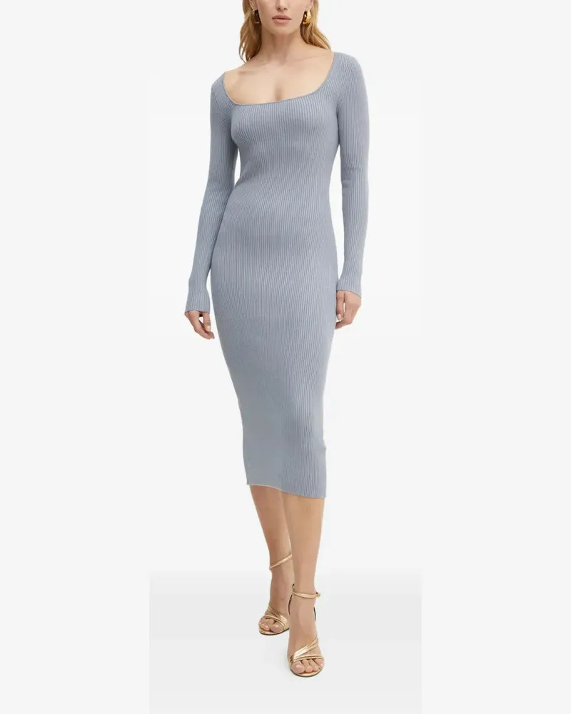 Guess Midikleid mit eckigem Ausschnitt - Blau Blau
