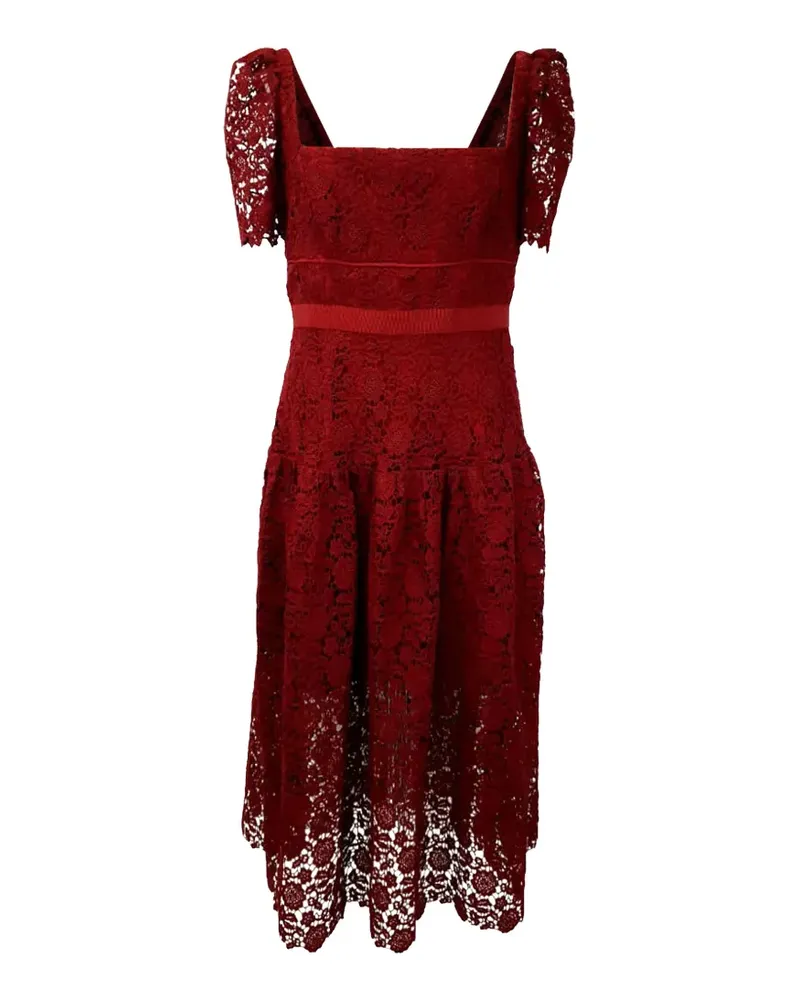 Self-Portrait 2025 Guipure lace midi dress - Rot Rot