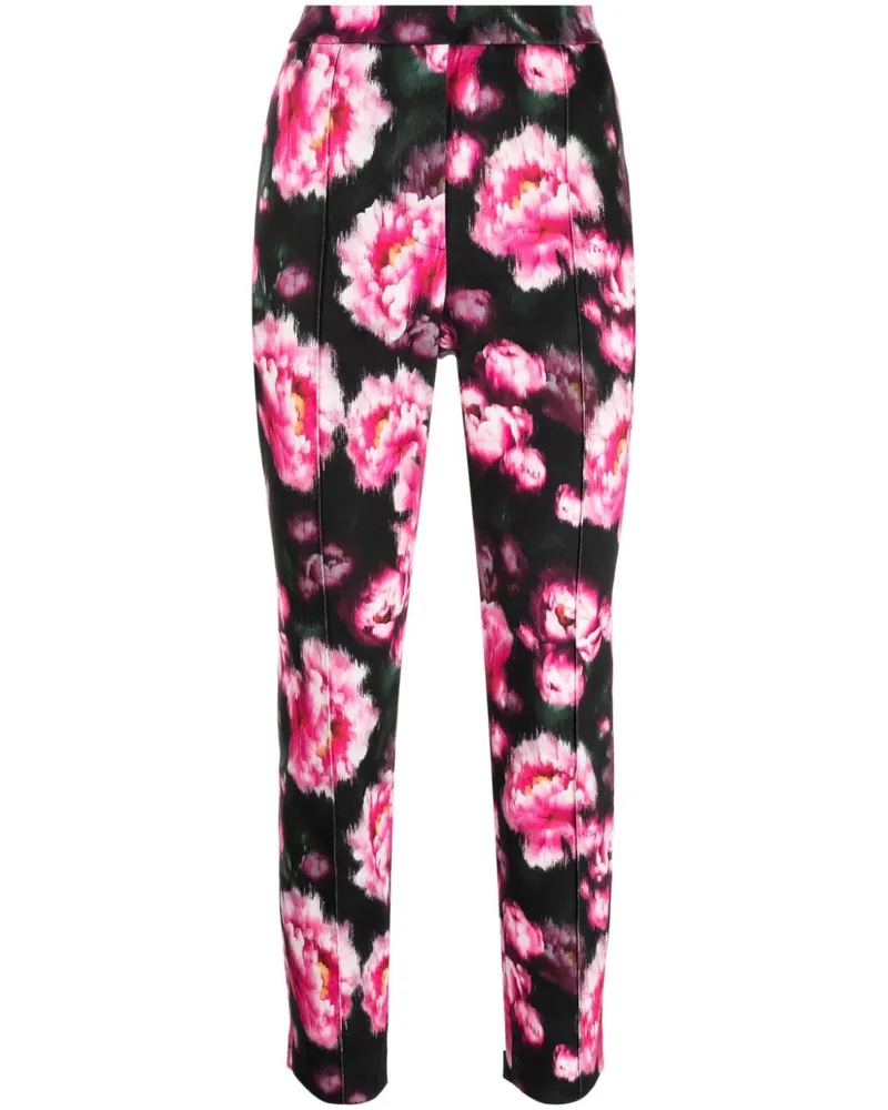 Adam Lippes Daphne Hose mit Blumen-Print Schwarz