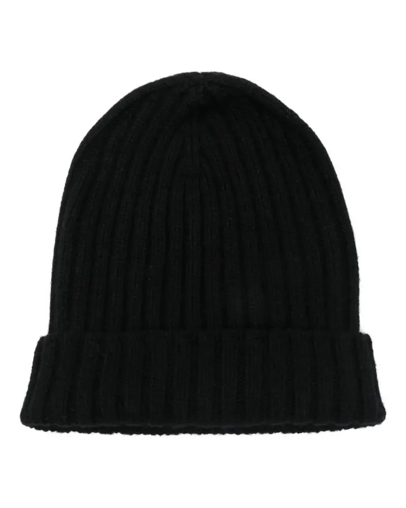 CENERE GB Beanie aus Kaschmir - Schwarz Schwarz