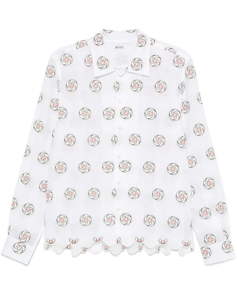 BODE Floral Aperture Hemd - Weiß Weiß