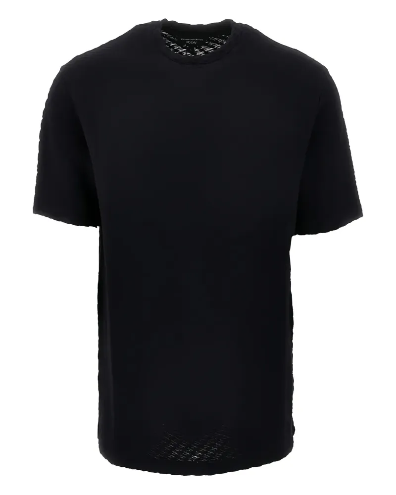 Emporio Armani Texturiertes T-Shirt - Schwarz Schwarz