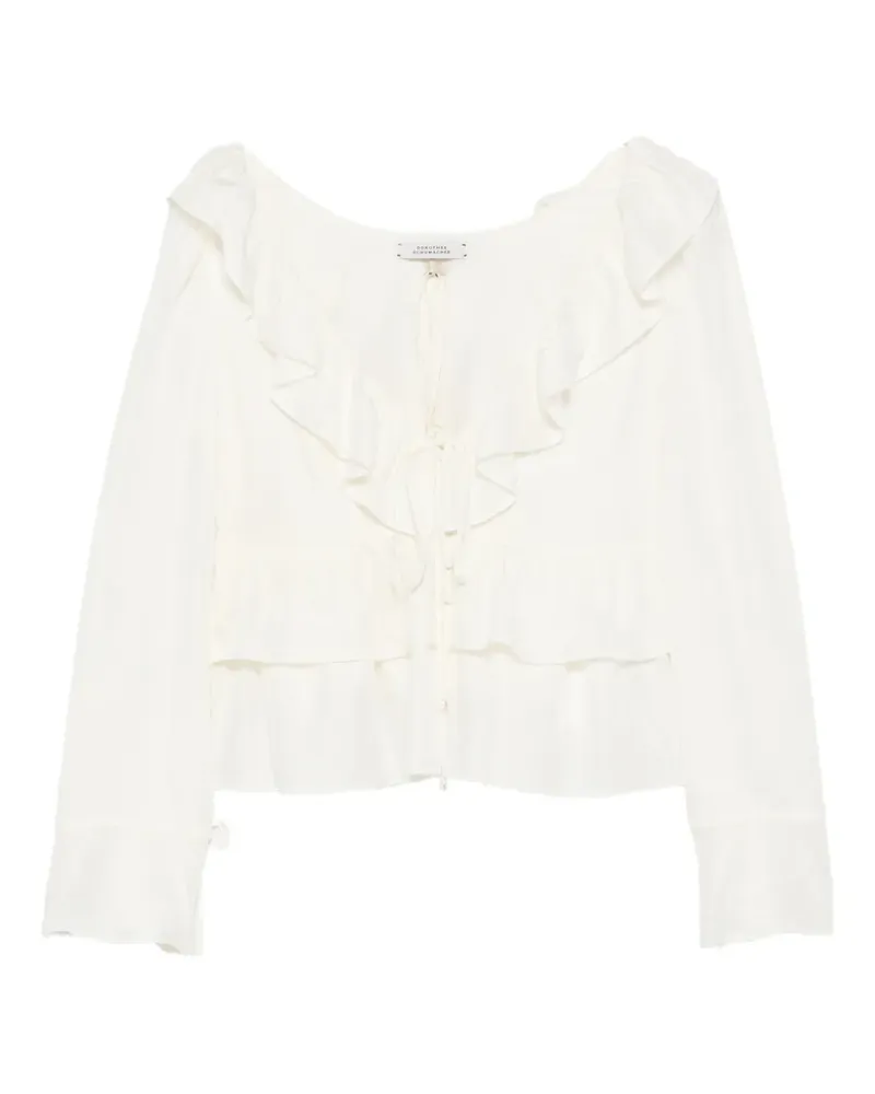 Dorothee Schumacher Playful Volumes ruffled tie blouse - Weiß Weiß