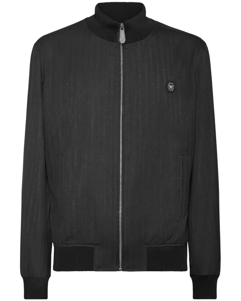 Philipp Plein Bomberjacke aus Wolle - Schwarz Schwarz
