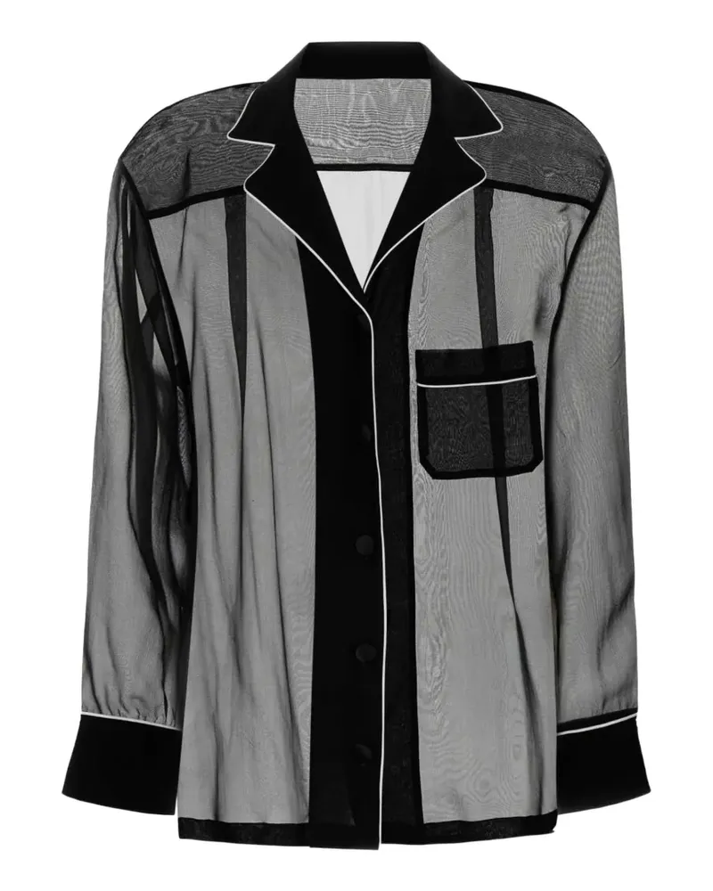 Dolce & Gabbana sheer piping-detail shirt - Schwarz Schwarz