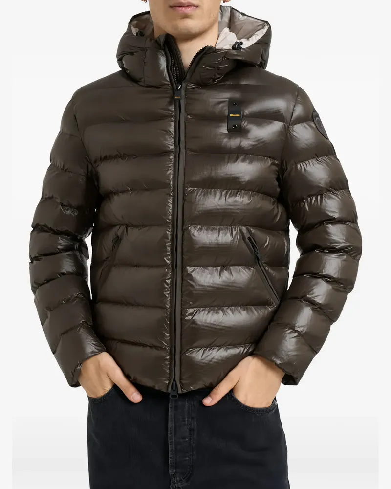 Blauer logo-patch padded jacket - Braun Braun