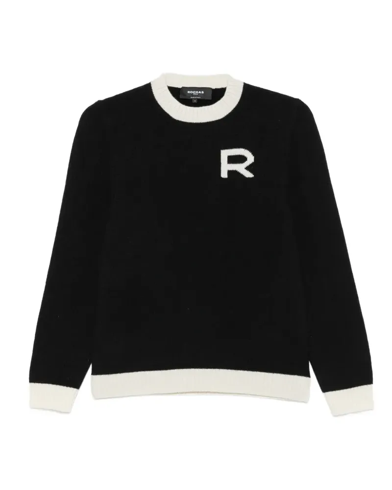 Rochas R intarsia contrast-trim sweater - Schwarz Schwarz