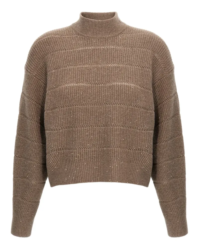 Brunello Cucinelli Pullover mit Pailletten - Braun Braun