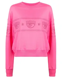 Chiara Ferragni Sweatshirt mit Strass-Logo Rosa