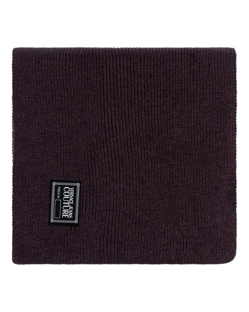 Versace Jeans ribbed logo-patch scarf - Violett Violett