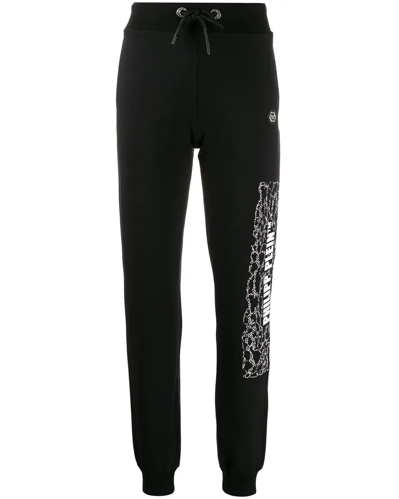 Philipp Plein Jogginghose mit Kristallen - Schwarz Schwarz