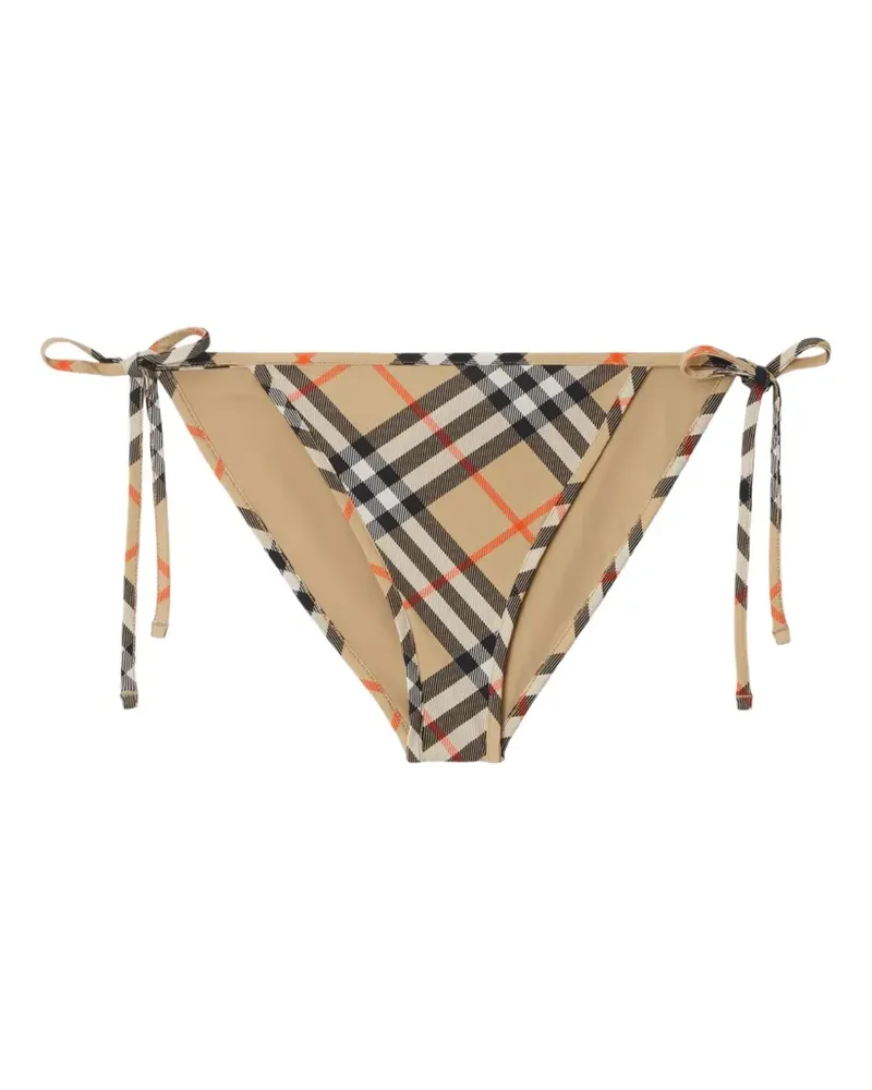 Burberry check-print tie-side bikini bottoms - Nude Nude