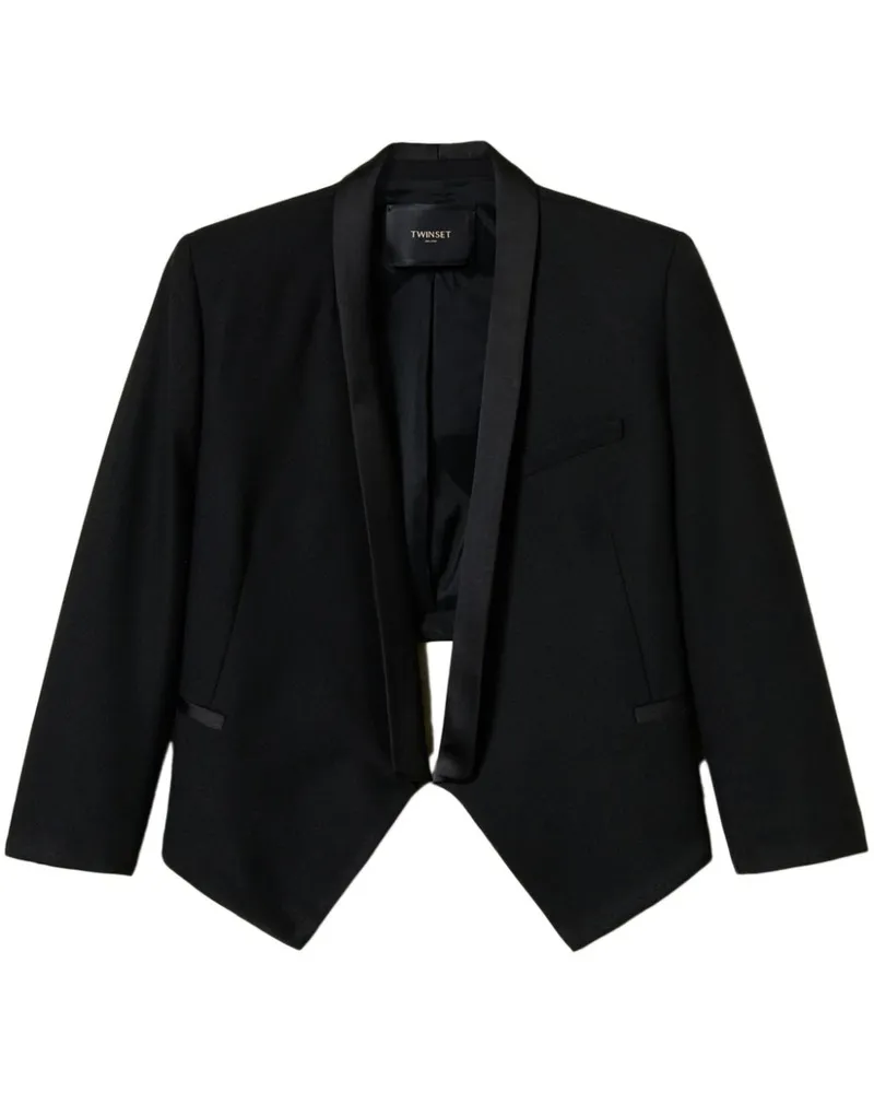 Twin-Set Offener Cropped-Blazer - Schwarz Schwarz