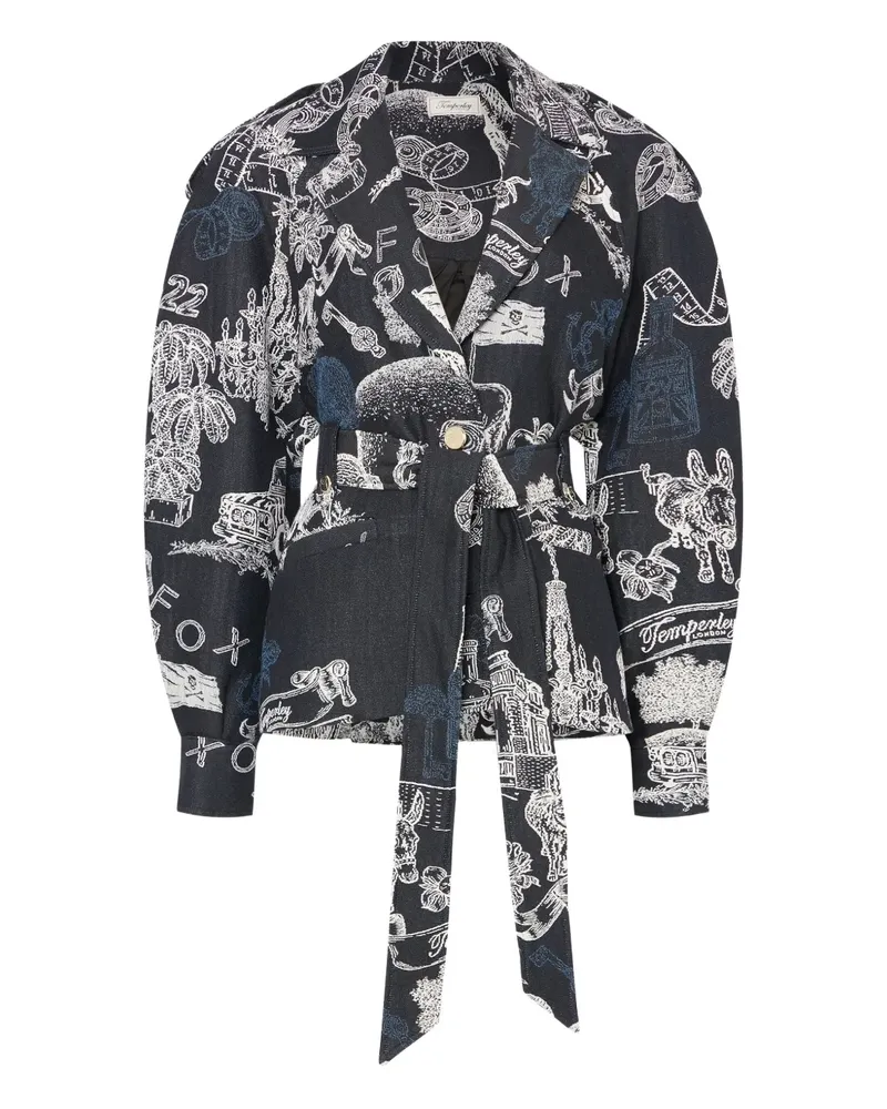 Temperley London Jacke mit Gürtel - Blau Blau