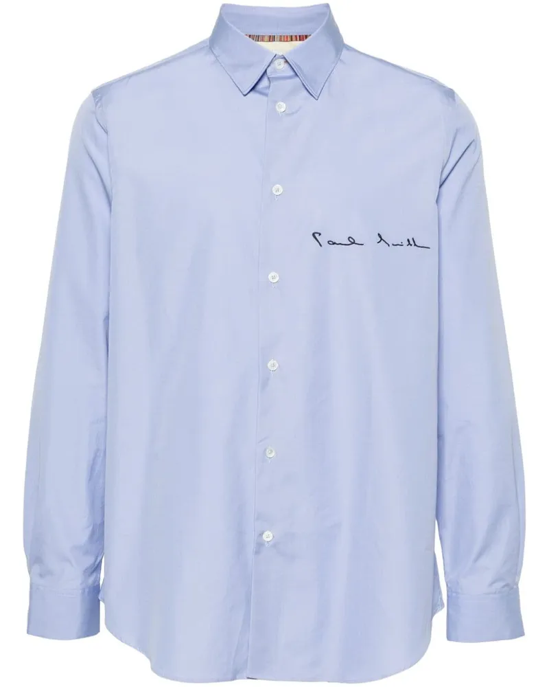 Paul Smith Hemd mit Logo-Stickerei Blau