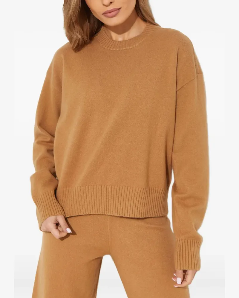 Yves Salomon round-neck sweater - Braun Braun