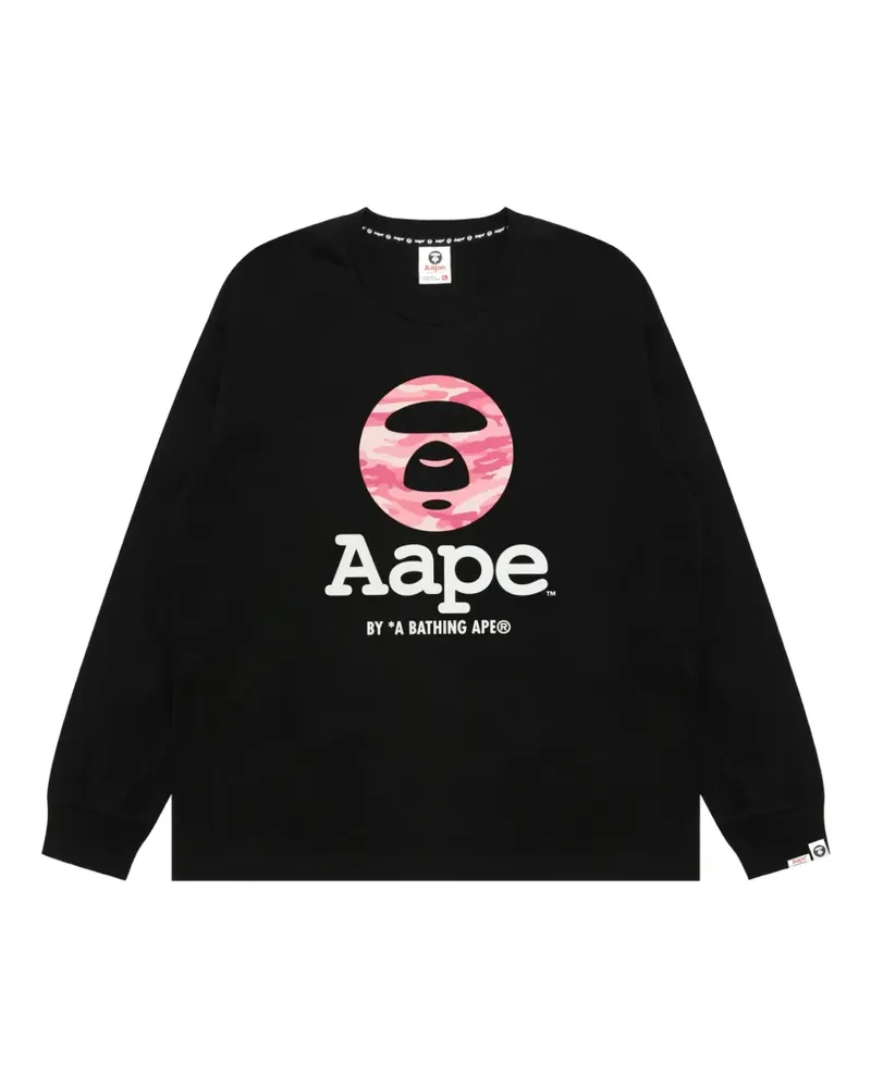 BAPE AAPEUNVS Langarmshirt mit Logo-Print - Schwarz Schwarz
