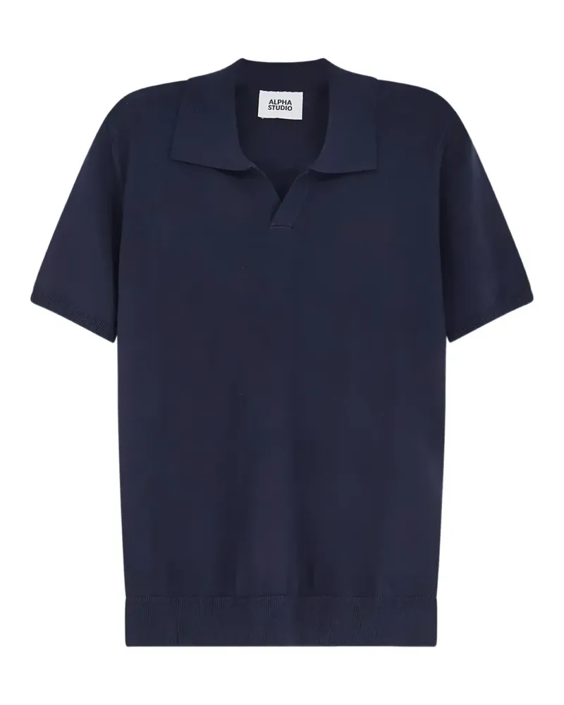 Alpha Studio T-Shirt mit V-Ausschnitt - Blau Blau