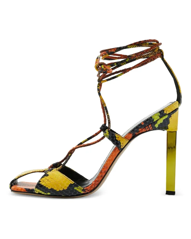 ATTICO Adele Sandalen mit Python-Prägung - Gelb Gelb