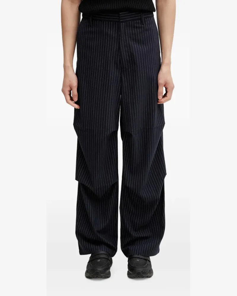 Filling Pieces pinstripe-pattern pleated wide-leg pants - Blau Blau