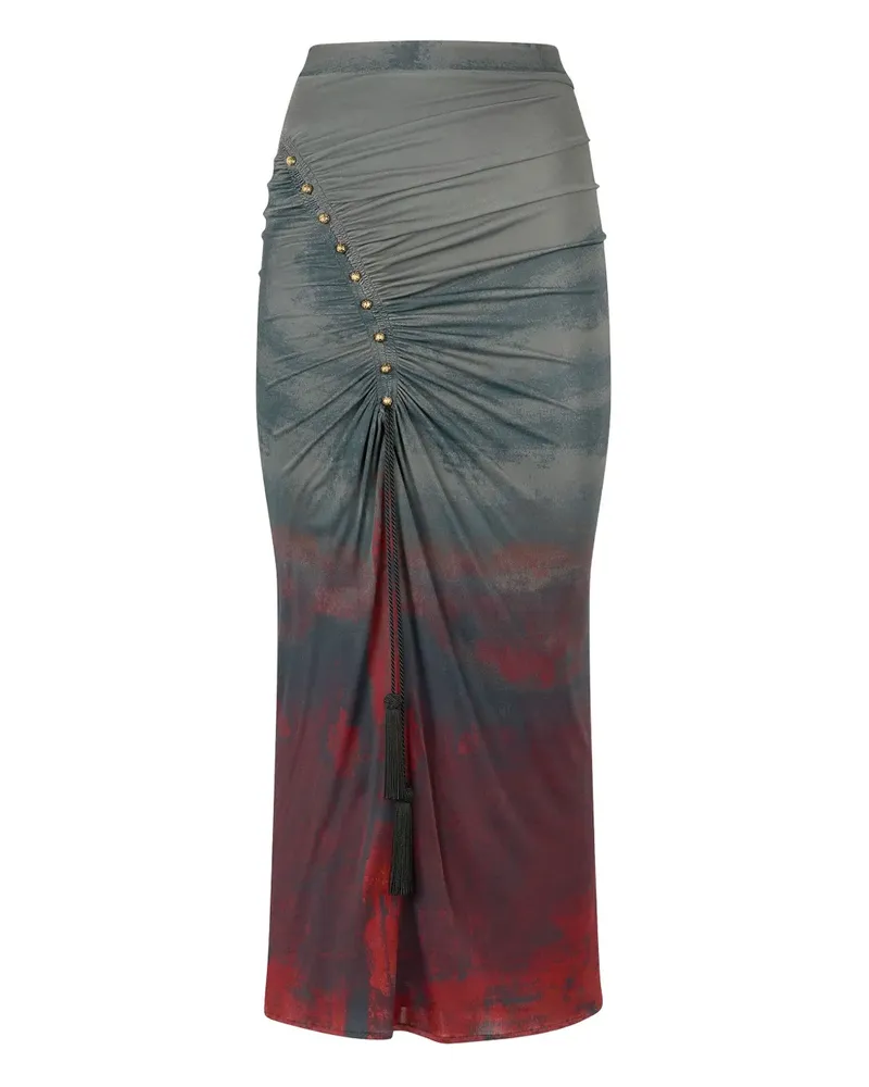 Roberto Cavalli Kordelzug-Rock mit Quasten - Grau Grau