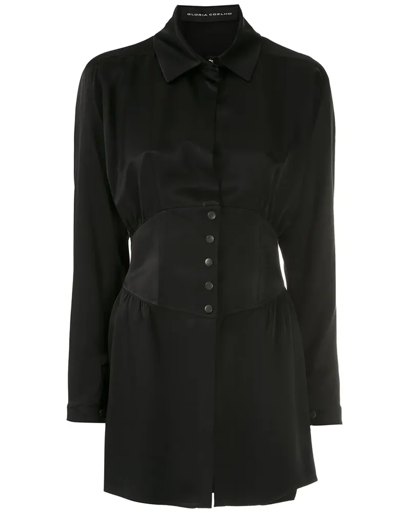 Gloria Coelho Tailliertes Hemd - Schwarz Schwarz