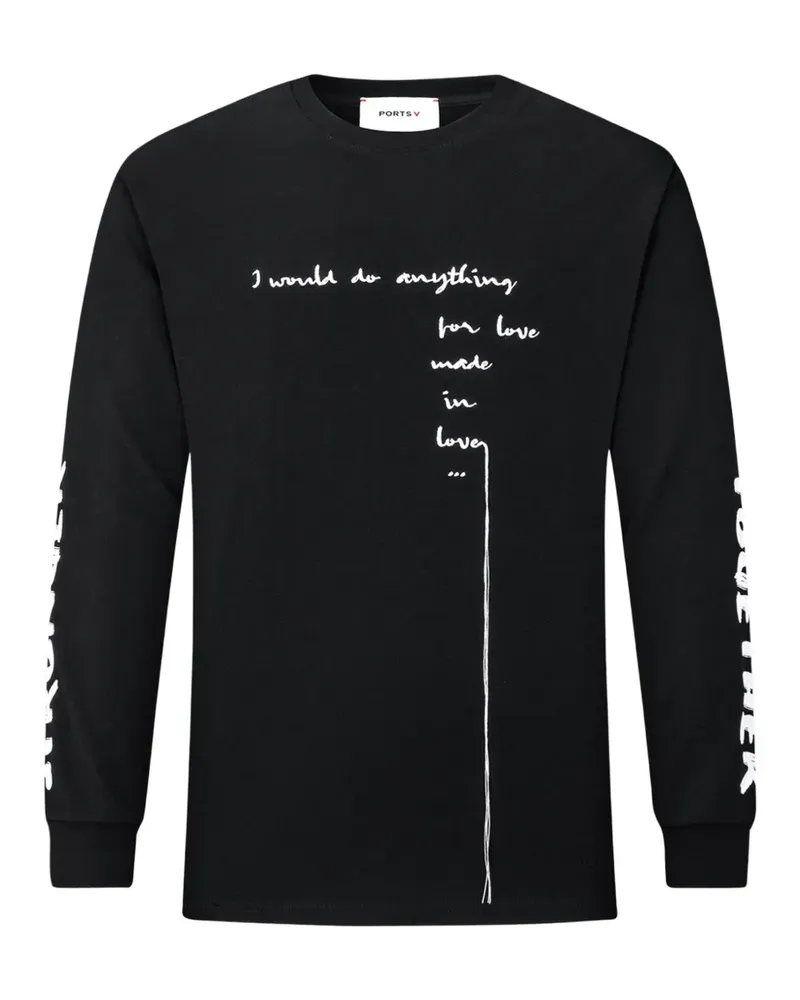 Ports V Sweatshirt mit Logo-Print - Schwarz Schwarz