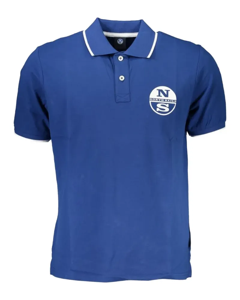 North Sails logo-patch cotton polo shirt - Blau Blau