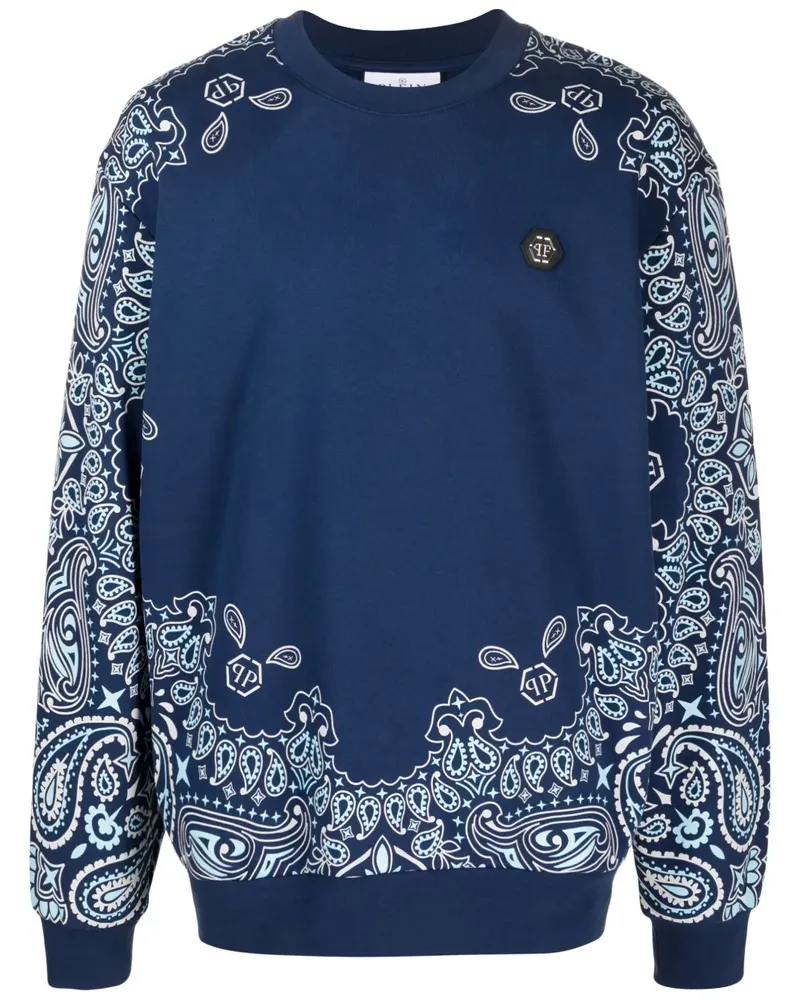 Philipp Plein Sweatshirt mit Bandana-Print - Blau Blau