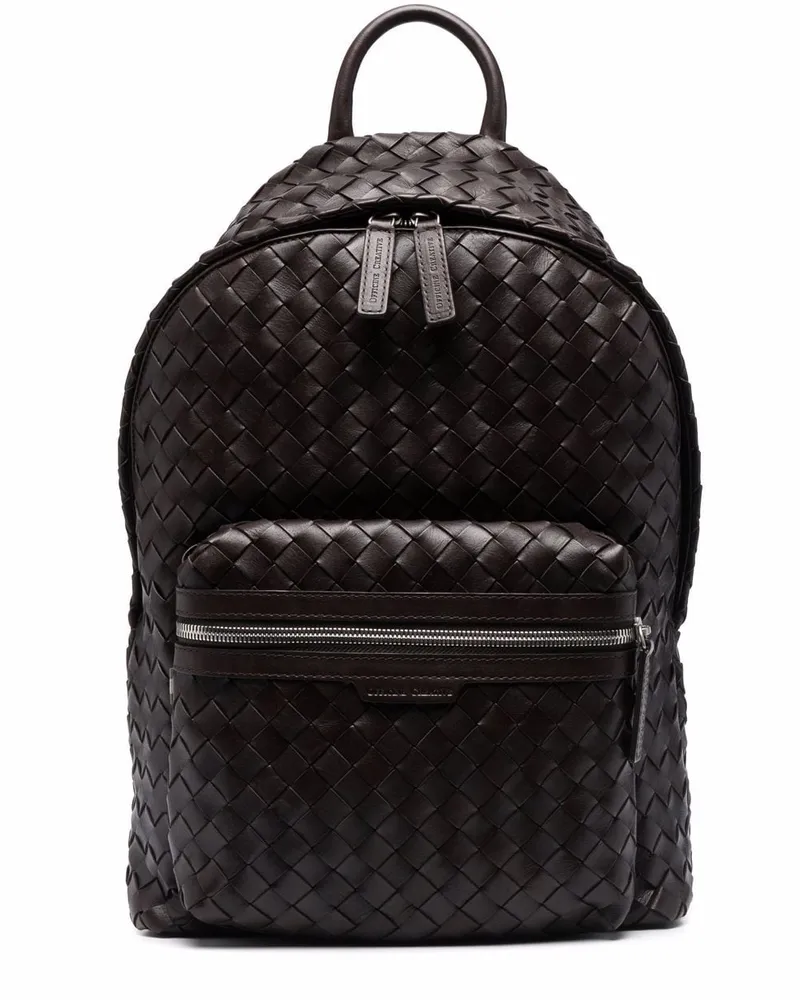 Officine Creative Italia Rucksack mit Webmuster Braun