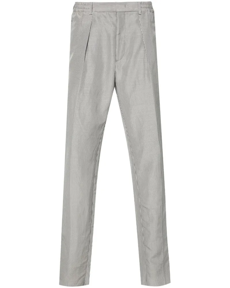 Fendi Gestreifte Tapered-Hose - Grau Grau
