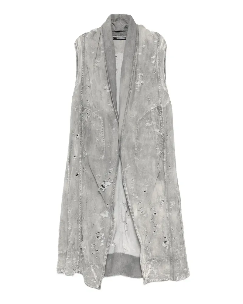 Julius distressed sleeveless jacket - Grau Grau