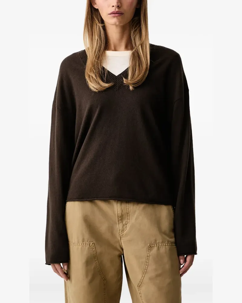 Marc O'Polo Pullover mit V-Ausschnitt - Braun Braun