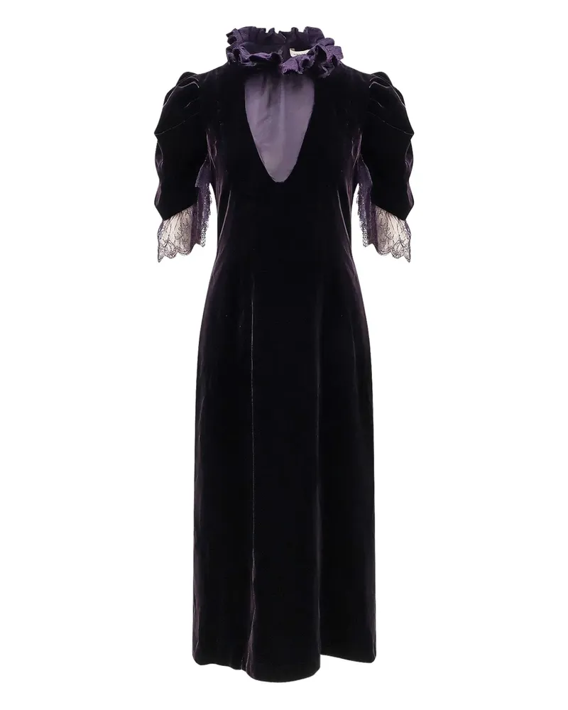 Alexander McQueen lace-ruffled maxi dress - Violett Violett