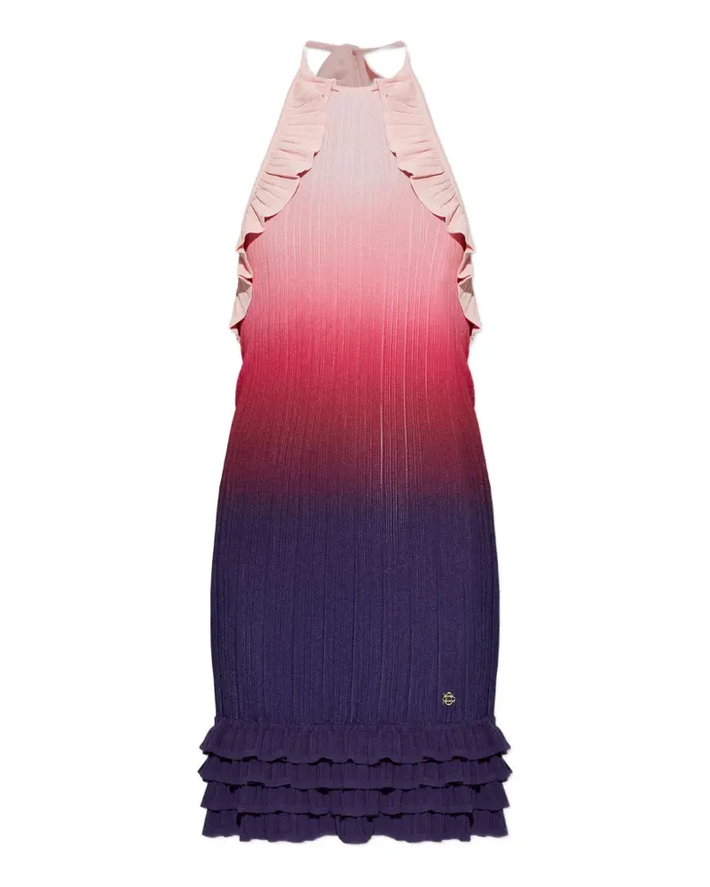 Casablanca Paris ruffled-trim harterneck mini dress - Violett Violett