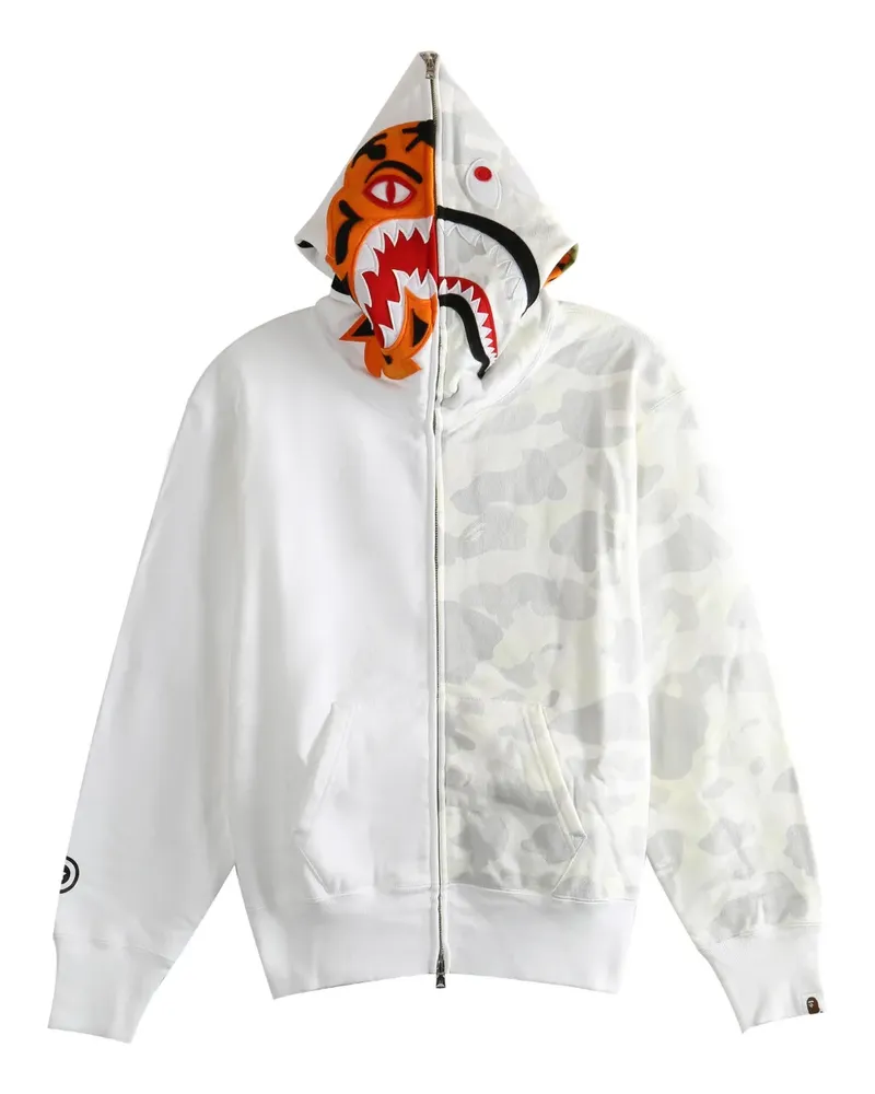 BAPE tiger camo hooded sweatshirt - Weiß Weiß