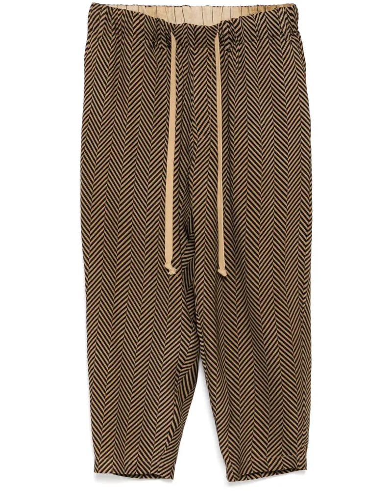 Uma Wang Baggy-Hose mit Muster Schwarz
