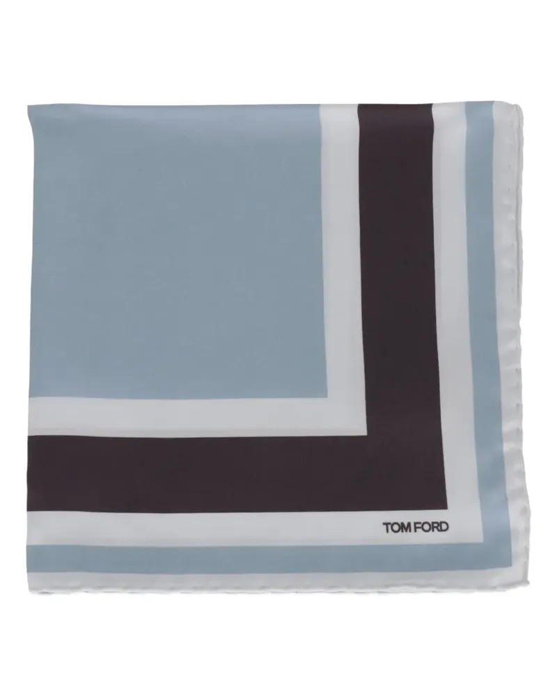 Tom Ford border-stripe pocket square - Blau Blau